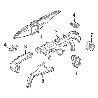 Ford OE - Instrument Panel - Ducts & Louver