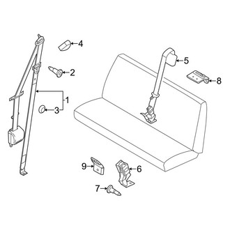 Ford OE - Restraint Systems - Rear Seat Belts (4th Row Bench Seat, 3 Passenger)