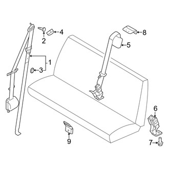 Ford OE - Restraint Systems - Rear Seat Belts (4th Row Bench Seat, 4 Passenger)