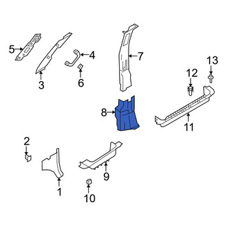 Ford OE - Right Lower Door Pillar Post Trim Set