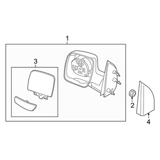 Ford OE - Front Door - Outside Mirrors (Manual Mirror, Flat Glass)
