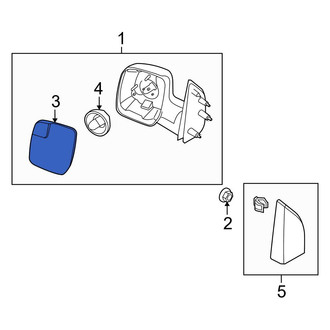Ford OE - Front Left Door Mirror Glass