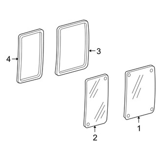Ford OE - Side Loading Door - Glass & Hardware (Hinged Fixed)