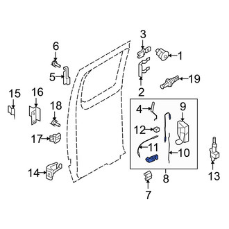 Ford OE - Center Front Door Latch Assembly
