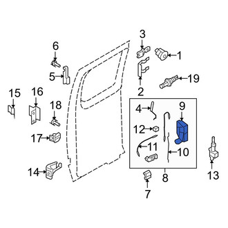 Ford OE - Center Front Door Latch Assembly