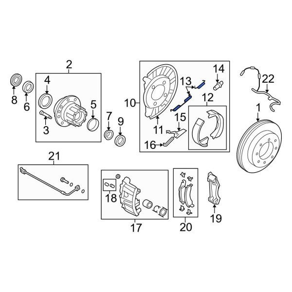 Parking Brake Shoe Hardware Kit