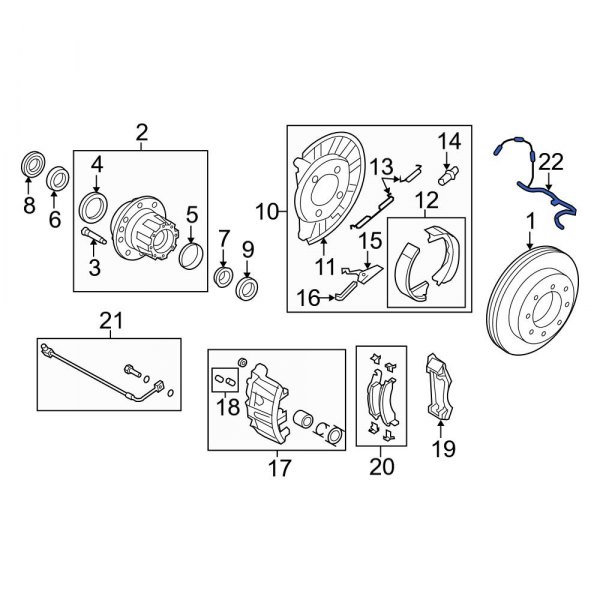 Ford OE BC2Z2C191A Rear Left ABS Wheel Speed Sensor