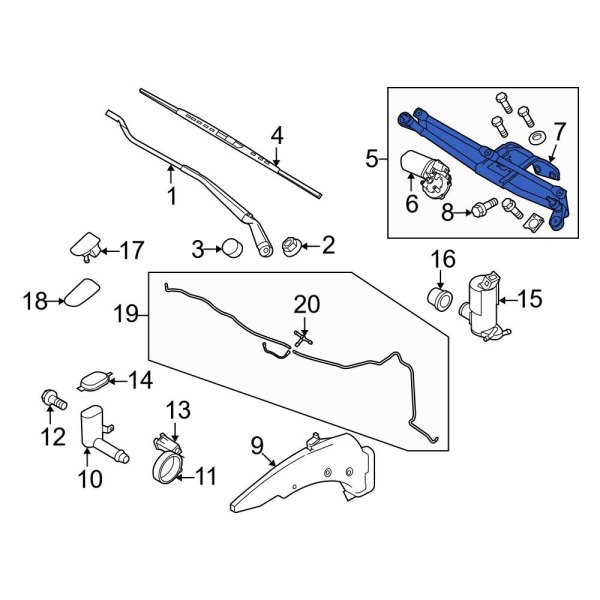 Ford OE 9T1Z17566B Windshield Wiper Linkage