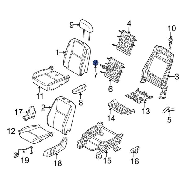 Ford OE 8A6Z5862578AA Front Left Seat Lumbar Adjustment Knob