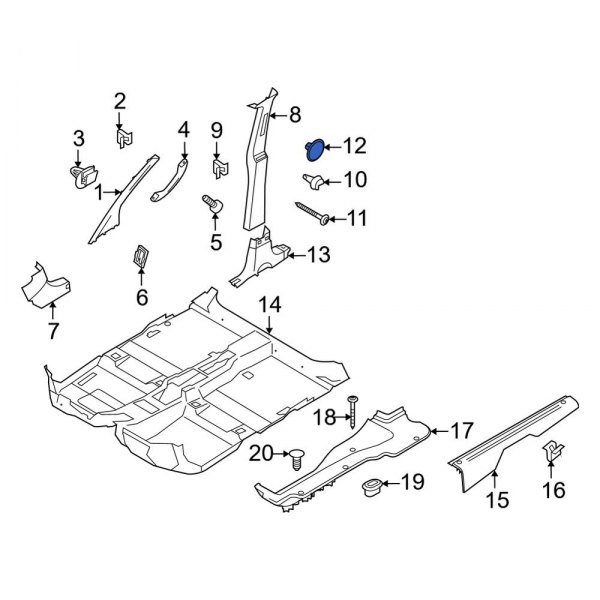 Body B-Pillar Trim Panel Cap