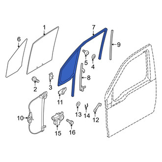 Ford OE - Front Right Upper Window Channel