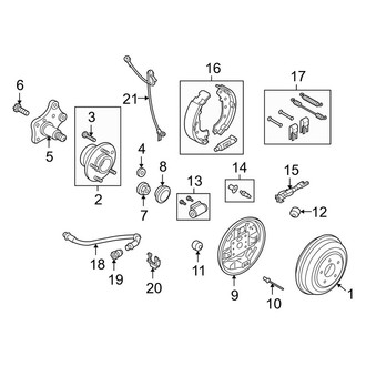 Ford OE - Rear Suspension - Brake Components (XL / XLT / XLT Premium)