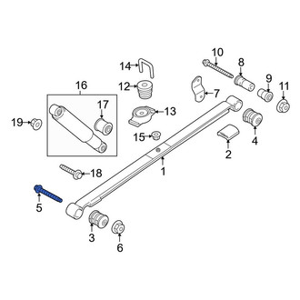 Ford OE - Left Leaf Spring Shackle Bolt