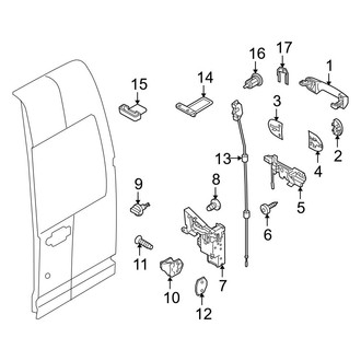 Ford OE - Back Door - Lock & Hardware (Passenger Side), (Gas)