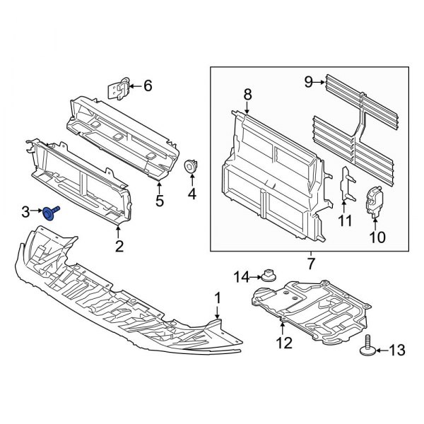 Radiator Support Air Deflector Screw