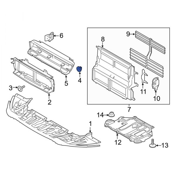 Radiator Support Air Deflector Nut