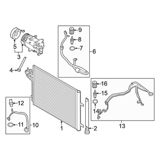 Ford OE - Air Conditioner & Heater - Condenser, Compressor & Lines (1.6L)