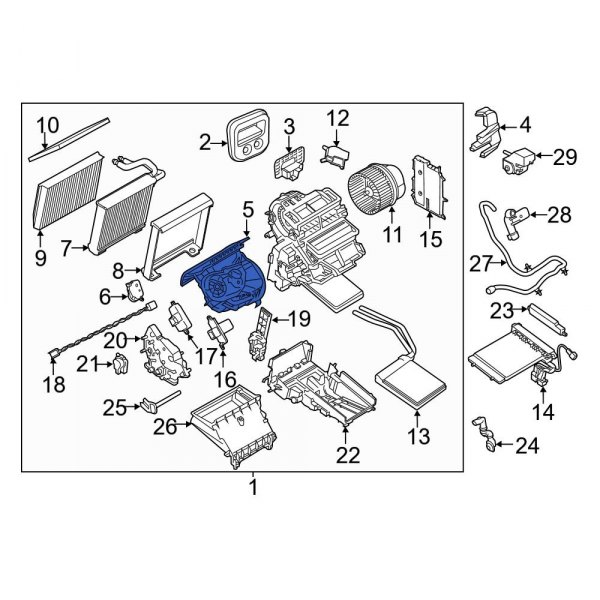 Ford OE DV6Z18A484A Front HVAC Blower Motor Housing
