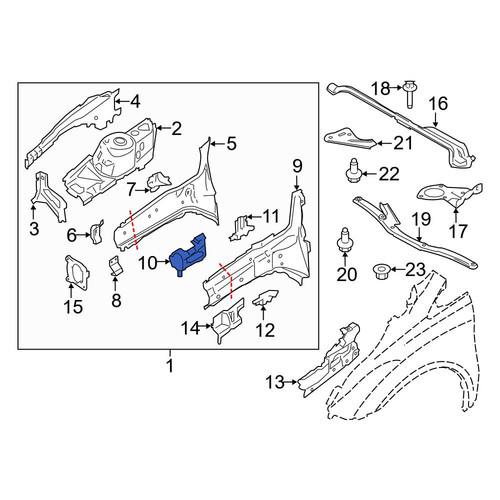 Ford OE AV6Z6K034A - Front Right Inner Frame Side Member Reinforcement