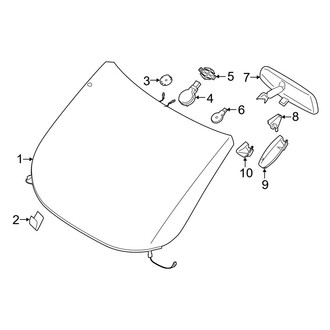 Ford OE - Windshield Glass (W/O Electrochromatic Rear View Mirror)