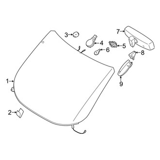 Ford OE - Windshield Glass (With Electrochromatic Rear View Mirror)