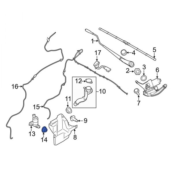 Windshield Washer Pump Grommet