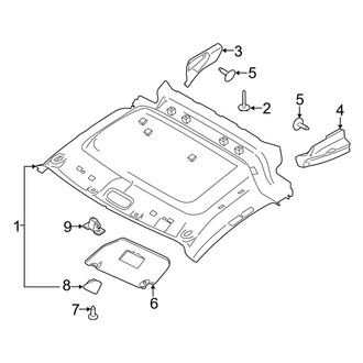 Ford OE - Roof - Interior Trim (Short Wheelbase, W/O Fixed Roof Glass, W/O Rear Headliner), (Mini Passenger Van 104.8" Wheelbase)