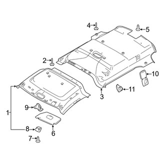 Ford OE - Roof - Interior Trim (Short Wheelbase, W/O Fixed Roof Glass, With Rear Headliner), (Mini Passenger Van 104.8" Wheelbase)
