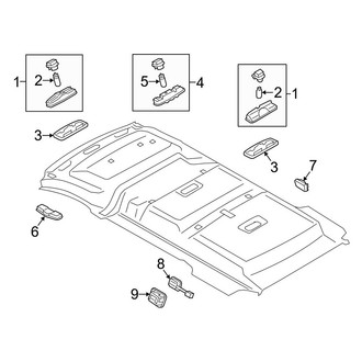 Ford OE - Roof - Overhead Lamps (Long Wheelbase), (Mini Passenger Van 120.6" Wheelbase)
