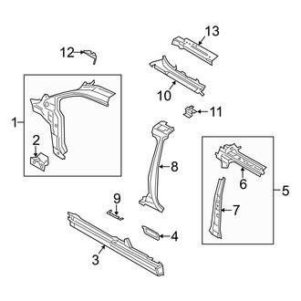 Ford OE - Pillars, Rocker & Floor - Hinge Pillar (With Short Wheelbase), (104.8" Wheelbase)