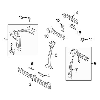 Ford OE - Pillars, Rocker & Floor - Hinge Pillar (With Long Wheelbase), (120.6" Wheelbase)