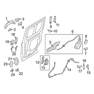 Ford OE - Side Loading Door - Lock & Hardware (Long Wheelbase), (Mini Cargo Van 120.6" Wheelbase)
