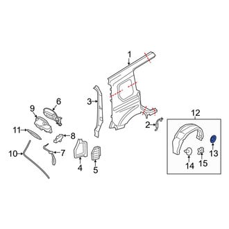 Ford OE - Right Quarter Panel Splash Shield Clip