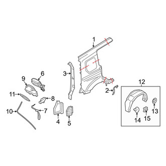 Ford OE - Side Panel & Components (Passenger Side, With Short Wheelbase), (Mini Passenger Van 104.8" Wheelbase)