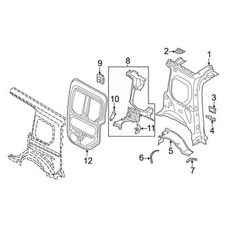 Ford OE - Side Panel - Inner Structure (Driver Side, Van, With Short Wheelbase), (Mini Cargo Van 104.8" Wheelbase)
