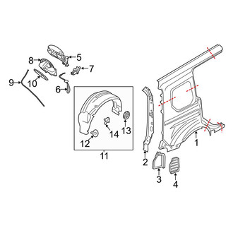 Ford OE - Side Panel & Components (Passenger Side, Van, With Long Wheelbase), (Mini Cargo Van 120.6" Wheelbase)