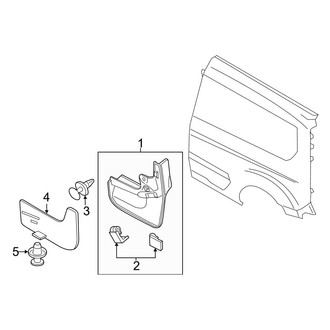 Ford OE - Side Panel - Exterior Trim (Passenger Side, Van, With Long Wheelbase), (Mini Cargo Van 120.6" Wheelbase)