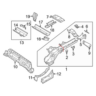 Ford OE - Rear Body & Floor - Rails & Components (With Short Wheelbase), (104.8" Wheelbase)