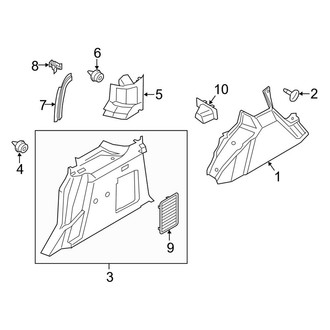 Ford OE - Side Panel - Interior Trim (Passenger Side, With Long Wheelbase), (Mini Passenger Van 120.6" Wheelbase)