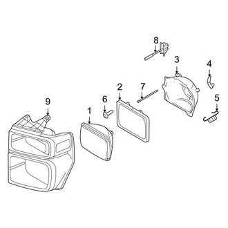 Ford OE - Front Lamps - Headlamp Components (Sealed Beam Headlamps), (Cutaway / Cutaway Van)