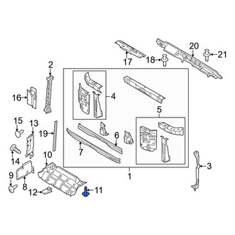 Ford OE - Radiator Support Splash Shield Bolt