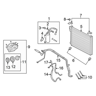Ford OE - Air Conditioner & Heater - Condenser, Compressor & Lines