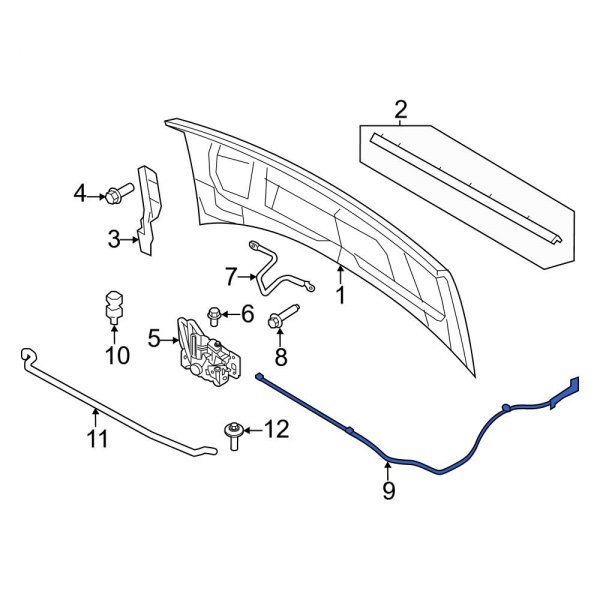 Ford OE 8C2Z16916B Front Hood Release Cable