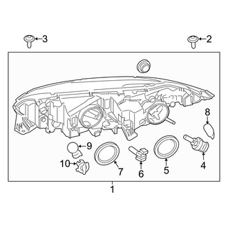 Ford OE - Front Lamps - Headlamp Components (Halogen)