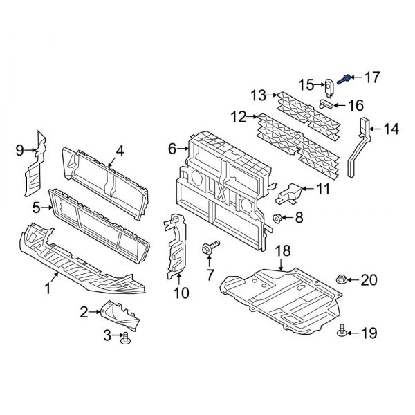 Radiator Support Air Deflector Actuator Screw