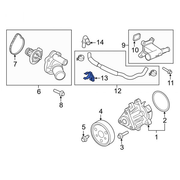 Ford Oe 4m5z8b365aa - Radiator Coolant Hose Hold Down