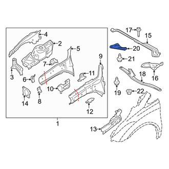 Ford OE - Left Lower Suspension Strut Tower Bracket