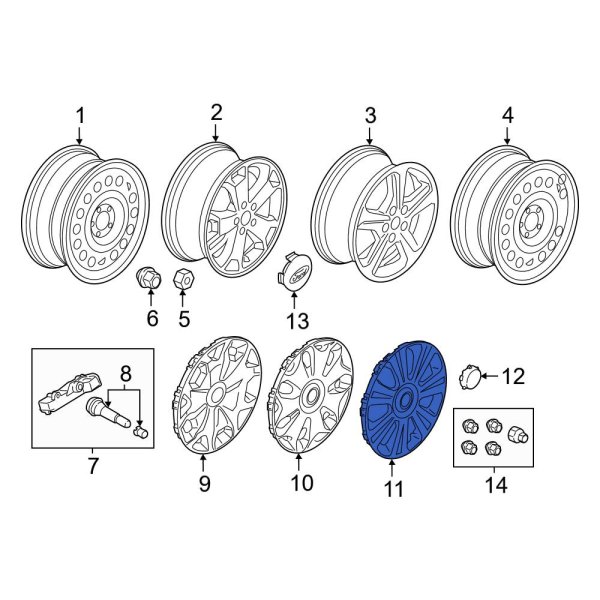 Ford OE KT1Z1130A - Wheel Cover