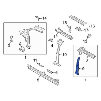 Ford OE - Left Outer Body B-Pillar Reinforcement