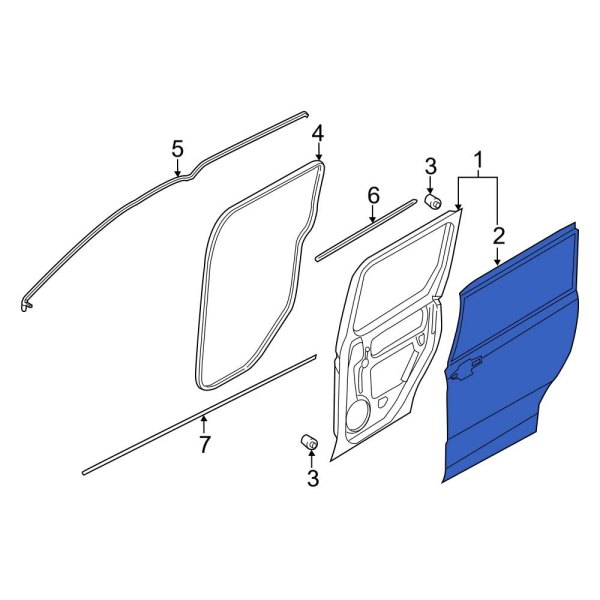 Ford OE KT1Z17237A05RC Left Inner Sliding Door Trim Panel